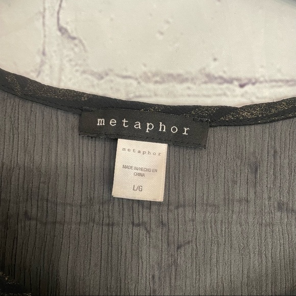 Black & Gold Animal Striped Blouse Large - Picture 2 of 7